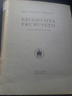 NECESITATEA FRUMUSETII MARIN SIMIONESCU RIMNICEANU foto