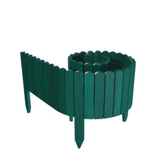 Gard de gradina decorativ din lemn, verde,&nbsp;200x30 cm GartenVIP DiyLine