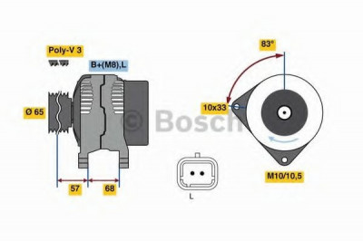 Generator / Alternator DACIA SANDERO II (2012 - 2016) BOSCH 0 986 080 960 foto