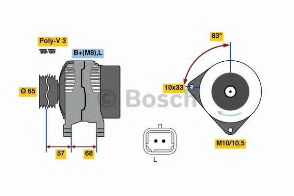 Generator / Alternator RENAULT CLIO II (BB0/1/2, CB0/1/2) (1998 - 2005) BOSCH 0 986 080 960