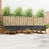 vidaXL Set de canapele de exterior cu pernă 9 pcs Natural și Antracit 3368030