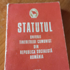 STATUTUL UNIUNII TINERETULUI COMUNIST DIN RSR 1980