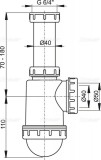 Sifon chiuvetă cu piuliţă 6/4&rdquo;, A443-DN50/40 Sifon chiuvetă cu piuliţă 6/4&rdquo;