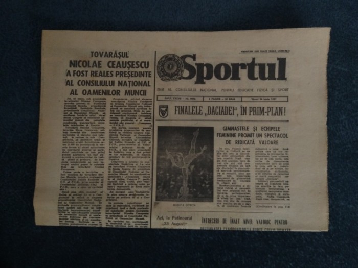 ZIARUL SPORTUL 26 IUNIE 1981