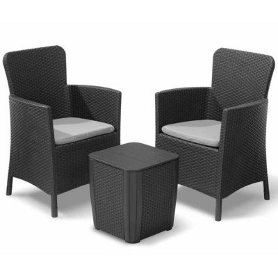 Keter Set mobilier de balcon Miami, 5 piese, grafit, 223815 foto