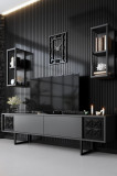 Comoda TV Black Line TV Stand Stylish, Gri, 180 x 48 x 30 cm