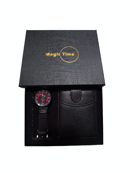 Set cadou barbati Magic Time 2 piese - negru