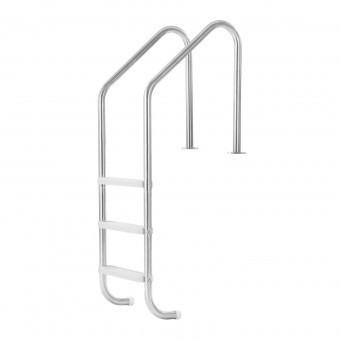 Scara pentru piscine, Inox, 3 trepte, balustrade dubla, max 120 kg, dimensiune 655 x 600 x 1580 mm foto