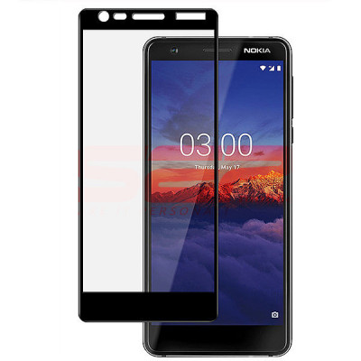 Geam protectie display sticla 5D FULL GLUE Nokia 5.1 BLACK foto