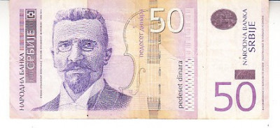 M1 - Bancnota foarte veche - Serbia - 50 dinarI - 2014 foto