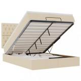 Cumpara ieftin Cadru de pat otoman cu saltea crem 140x190cm stofa