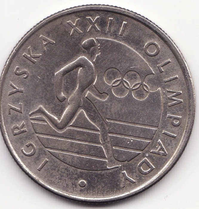 Moneda Polonia - 20 Zlotych 1980 - Editia XXII a Jocurilor Olimpice