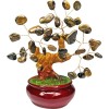 Copacel Ochi de Tigru, Cristalele Dorințelor, Feng Shui, Suport Ghiveci 13cm, Piatra Semiprețioasă, Energie Pozitivă, Decor Birou/Casă
