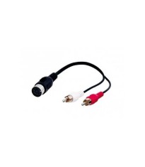 Cablu adaptor 2x RCA la 5 pini DIN mama 20cm Goobay foto