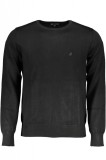 Pulover barbati cu logo si croiala Slim fit negru, 3XL, 4XL, 5XL, 6XL, U.S. GRAND POLO EQUIPMENT &amp; APPAREL