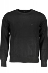 Pulover barbati cu logo si croiala Slim fit negru, 3XL foto