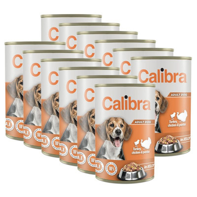 Conservă Calibra Dog Adult curcan și pui 12 x 1240 g foto