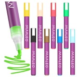 Set 8 markere acrilice Maaleo, culori intense, varf precis 4 mm