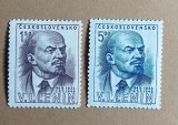 Cehoslovacia Postbelică 1949 Comemorare 25 de Ani de la Moartea lui V.I. Lenin 1.50Kș și 5Kș Lot 2 Valori Neștampilate - OREF1