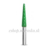 Biax sculptura lemn SABURR - Cap conic 6,4 mm tija 6mm, Granulatie Saburr ASPRA - VERDE