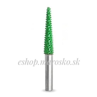 Biax sculptura lemn SABURR - Cap conic 6,4 mm tija 6mm, Granulatie Saburr ASPRA - VERDE foto