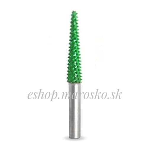 Biax sculptura lemn SABURR - Cap conic 6,4 mm tija 6mm, Granulatie Saburr ASPRA - VERDE