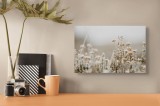 Tablou Canvas, "Flori delicate &icirc;n roua dimineții", Flori, Fragilitate, Bl&acirc;ndețe, Tăcere, Pale, Naturalețe, Răcoare, Delicatețe, 39 x 26 cm, CMCLASS