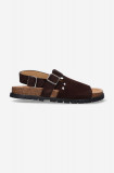 A.P.C. sandale din piele &icirc;ntoarsă . sandales Noe femei, culoarea maro PXBAH.F51056-MARRON