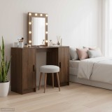 vidaXL Masă de Machiaj cu ușă Maro 102 x 33 x 135 cm Lemn compozit 865187