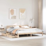 VidaXL Cadru de pat cu sertare 180x200 cm lemn masiv pin