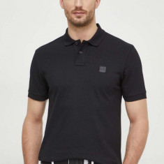 BOSS Orange tricou polo bărbați, culoarea negru, uni 50507803