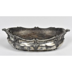 Jardiniera Christofle Gallia Franta - metal argintat - decor capete de caini inaripati stilizati - cca.1900