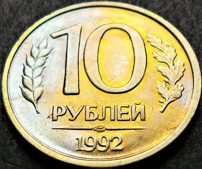 Moneda 10 RUBLE - RUSIA, anul 1992 * cod 1605 = A.UNC foto