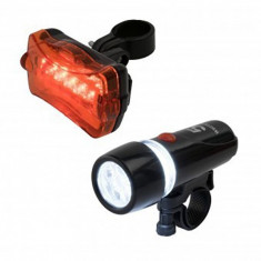 Set lanterna fata si stop spate pentru bicicleta, 2 moduri de iluminare foto