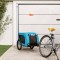 vidaXL Remorcă bicicletă animale companie, albastru/negru, oxford/fier 94009