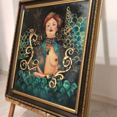 Galerie arta online Tablou original Nud femeie pictata manual, tablou inramat