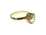 Cumpara ieftin Inel reglabil Princess argint placat cu aur perla oranj 6 MM