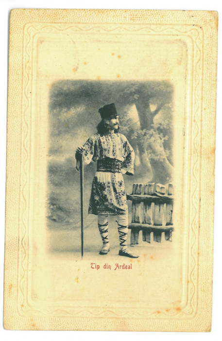 3352 - ETHNIC Man from Ardeal, Romania - old postcard - used - 1906