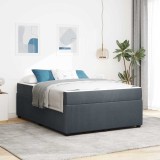 VidaXL Cadru de pat cu saltea Gri &icirc;nchis 140 x 200 cm Catifea