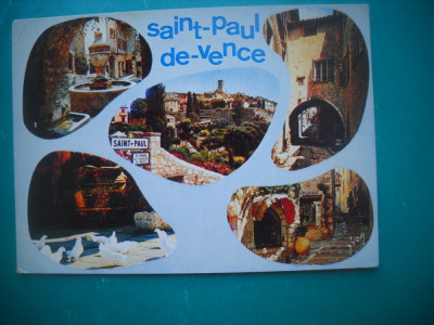 HOPCT 54183 SAINT PAUL DE VENCE IN 1972 FRANTA -STAMPILOGRAFIE-CIRCULATA foto
