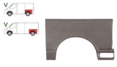 Segment reparatie aripa VW Transporter/Multivan (T5) 04.2003-10.2009/10.2009-; spate, stanga, inalt, 7E1809843A, 7H1809843A foto