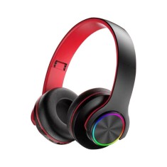 Casti fara fir, conexiune Bluetooth, cu lumini multicolore, pliabile, universale pentru telefoane mobile, negru