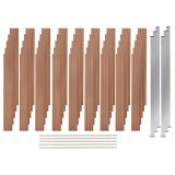 Set panouri de gard, 5 pătrate, maro, 872 x 187 cm, WPC
