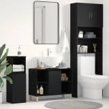vidaXL Dulap chiuvetă, stejar negru, 80x33x60 cm, lemn stratificat