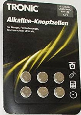 Set 6 baterii cu buton alcaline Tronic AG12/LR43/386A/LR1142 foto