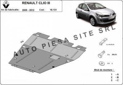 Scut metalic motor Renault Clio 3 III fabricat incepand cu 2005 APS-19,131 foto