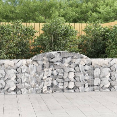 vidaXL Coșuri gabion arcuite 25 buc, 300x30x80/100 cm, fier galvanizat foto