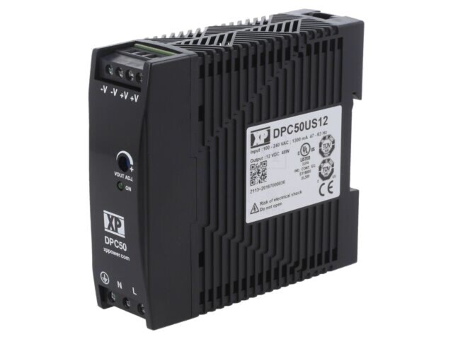 Alimentator pulsatoriu XP POWER 50W 12VDC pentru şină DIN
