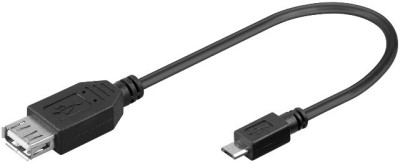 Cablu USB - micro USB 2.0 OTG 0.2m negru foto