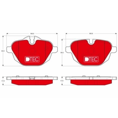 Set placute frana spate TRW, Bmw Seria 5 (F10/F11), 2009-2017, I8 (I12), 03.2014-06.20, X3 (F25), 09.10-08.17, X4 (F26), 05.2013-03.2018, Z4 Roadster foto